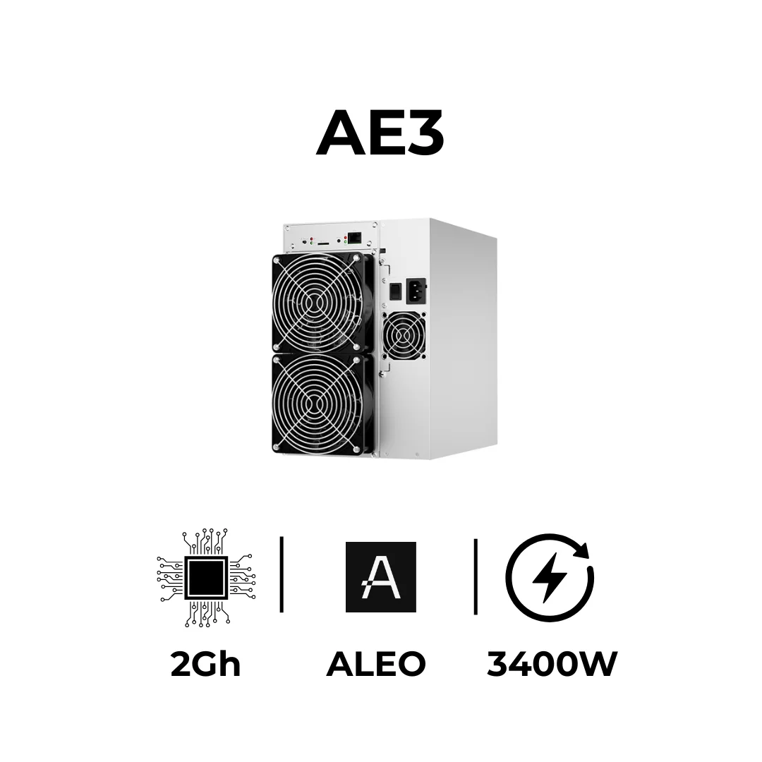 P. AUTHENTIC SALES BUY 5 GET 3 FREE New ICERIVER AE3 2Gh s 3400W ALEO Miner 200-250V AC ASIC Miner