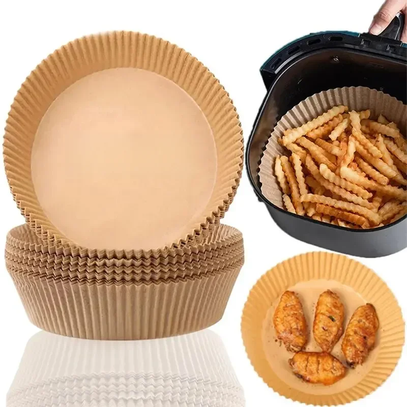 Air Fryer Papel descartável, papéis de cozimento antiaderentes Airfryer, forros redondos, acessórios