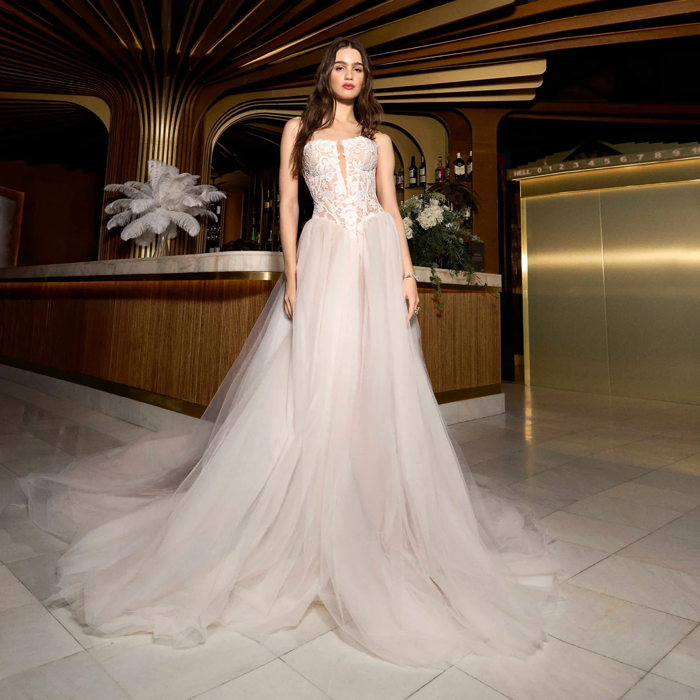 

Sharon Said Classical Tulle Off White Strapless Wedding Dress 2025 With Detachable Jacket A-Line Bride Gowns SW337 Customized