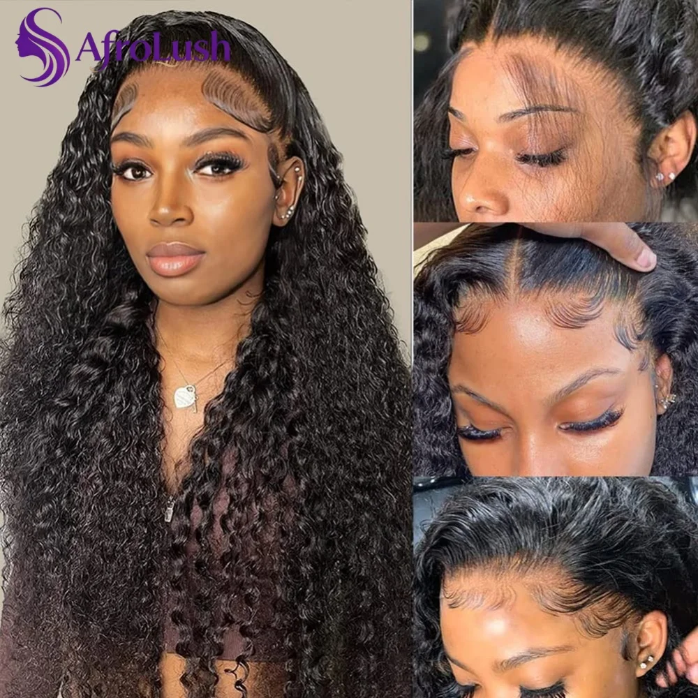 Perruque Deep Wave 30-34 pouces, perruques en cheveux humains avec dentelle frontale 13x4, pré-épilées avec baby hair, bouclées naturelles brésiliennes, perruques frontales en dentelle 13x4 pour femmes, délai de livraison 2-7 jours