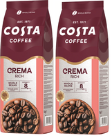 2x COSTA COFFEE Caffe Crema Rich coffee beans 1kg