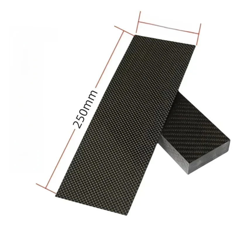Feuilles de Fiber de carbone 3K 100mm x 250mm, 1 pièce, panneau 100% pur en carbone, épaisseur 0.5mm-5mm, modèle en Fiber de carbone Materi