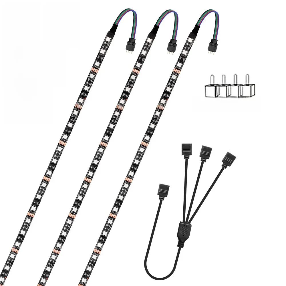 Bande lumineuse Led RGB 5050, 12V, 4 broches, câble de séparation pour PC Gamer, compatible Aura Sync MSI Mystic Light, contrôle de la carte mère