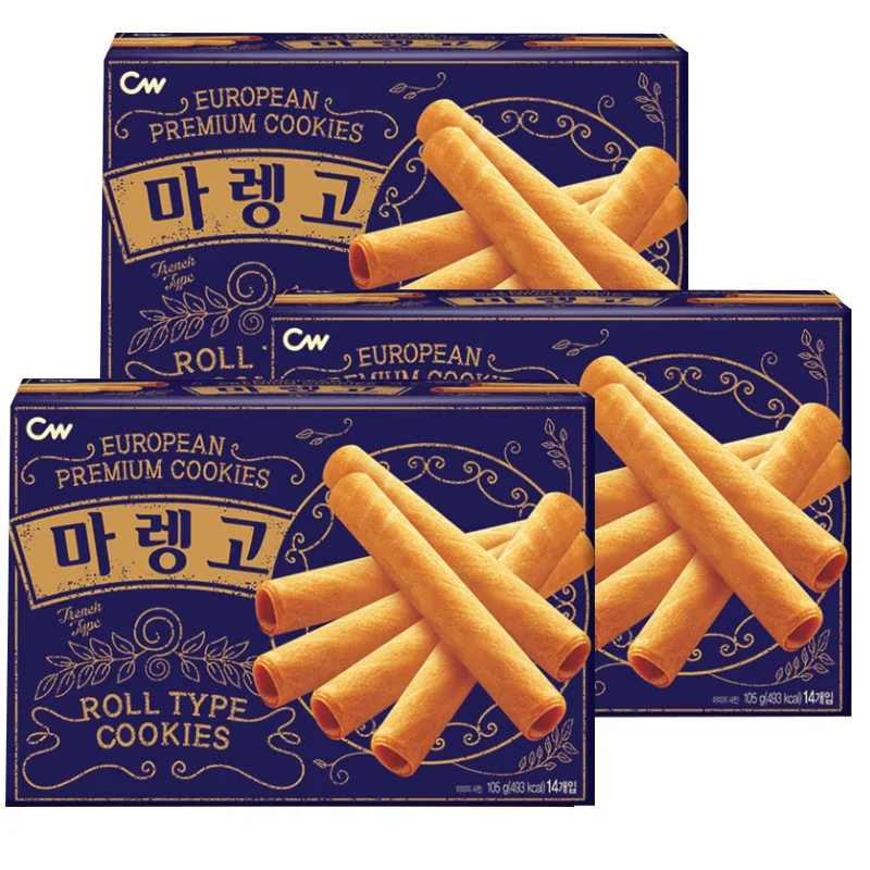 Cheongwoo Food Marengo Roll Type Cookies 105gX3 / cwfood