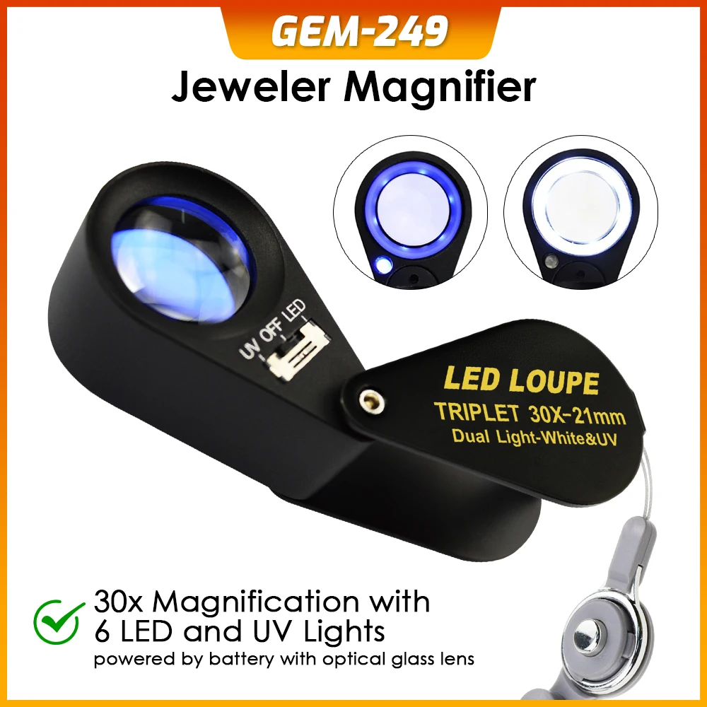 Gem Microscope Jeweler - Lupa jubilerska o dużym powiększeniu 30X
