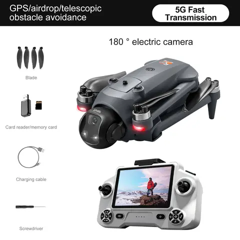 ZNLYRION Drone GPS Foldable YL059 With Large Screen Remote 180 Electric Adjustable Camera All Round Obstacle Avoidance Brushless Motor 5G FPV RC Quadcopter