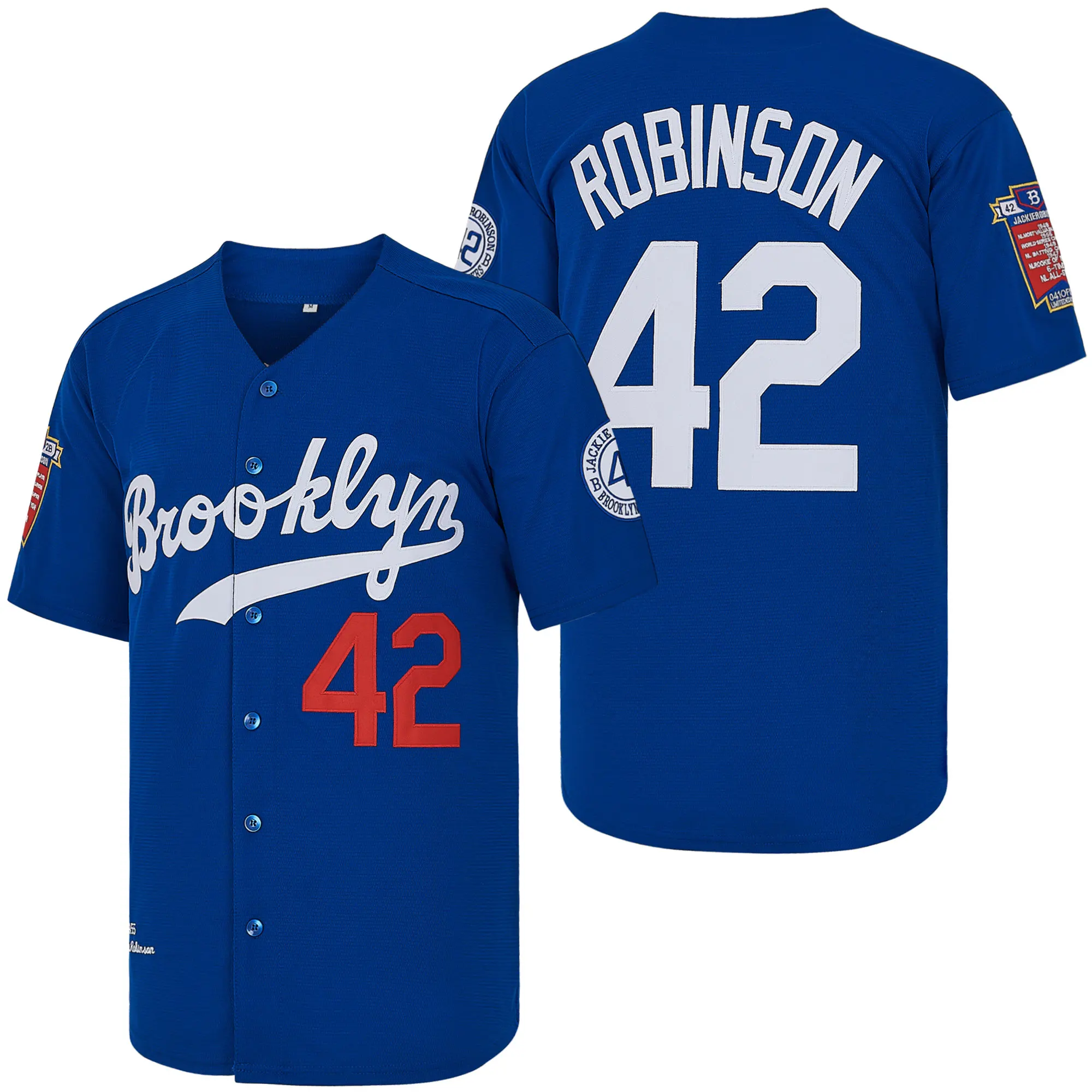 Men's #42 Legend Jackie Robinson Baseball Jersey，Letter Embroidery Baseball clothing，Fan Commemorative Gifts