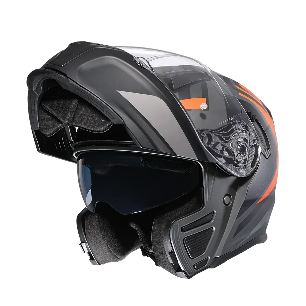 Integraal motorhelm met dubbel vizier Cyril opklapbare motorhelm met Bluetooth-sleuf voor volwassen DOT goedgekeurde helm - afbeelding 2