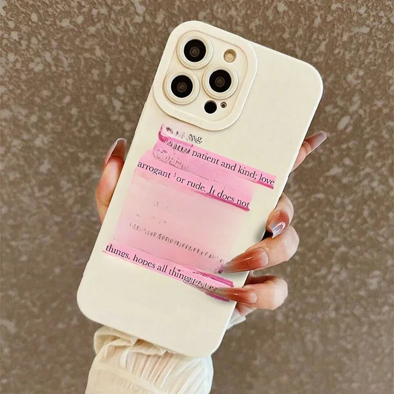 Coque de téléphone en Silicone poème d'amour, étui souple en TPU pour iPhone 17 16 Pro Max, iPhone 15 14 13 12 11 XS X XR 7 8 Plus 16e
