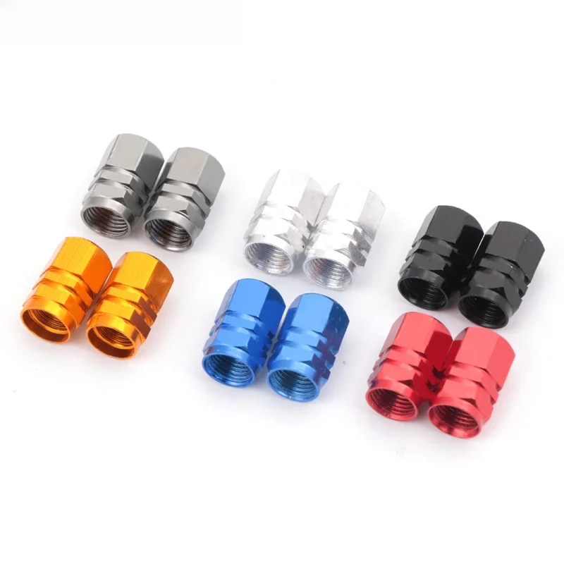 AliExpress 2pcs/lot universal aluminum hexgon style auto car tyre valve caps motorcycle bicycle wheel tire