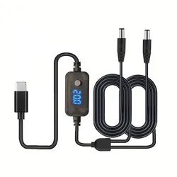 Cable de carga rápida PD de voltaje ajustable de 5-20 V, adaptador de corriente tipo C a CC de 5,5 x 2,1 mm para computadoras portátiles (Lenovo, Asus, HP, Acer)