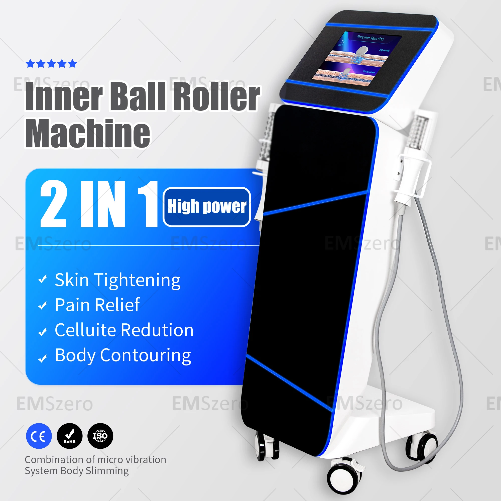 NEW 200HZ EMSzero Roller Slimming Cellulite Reduction Inner Ball Roller 360 Degree Infrared Vacuum Roller Massage Beauty Machine