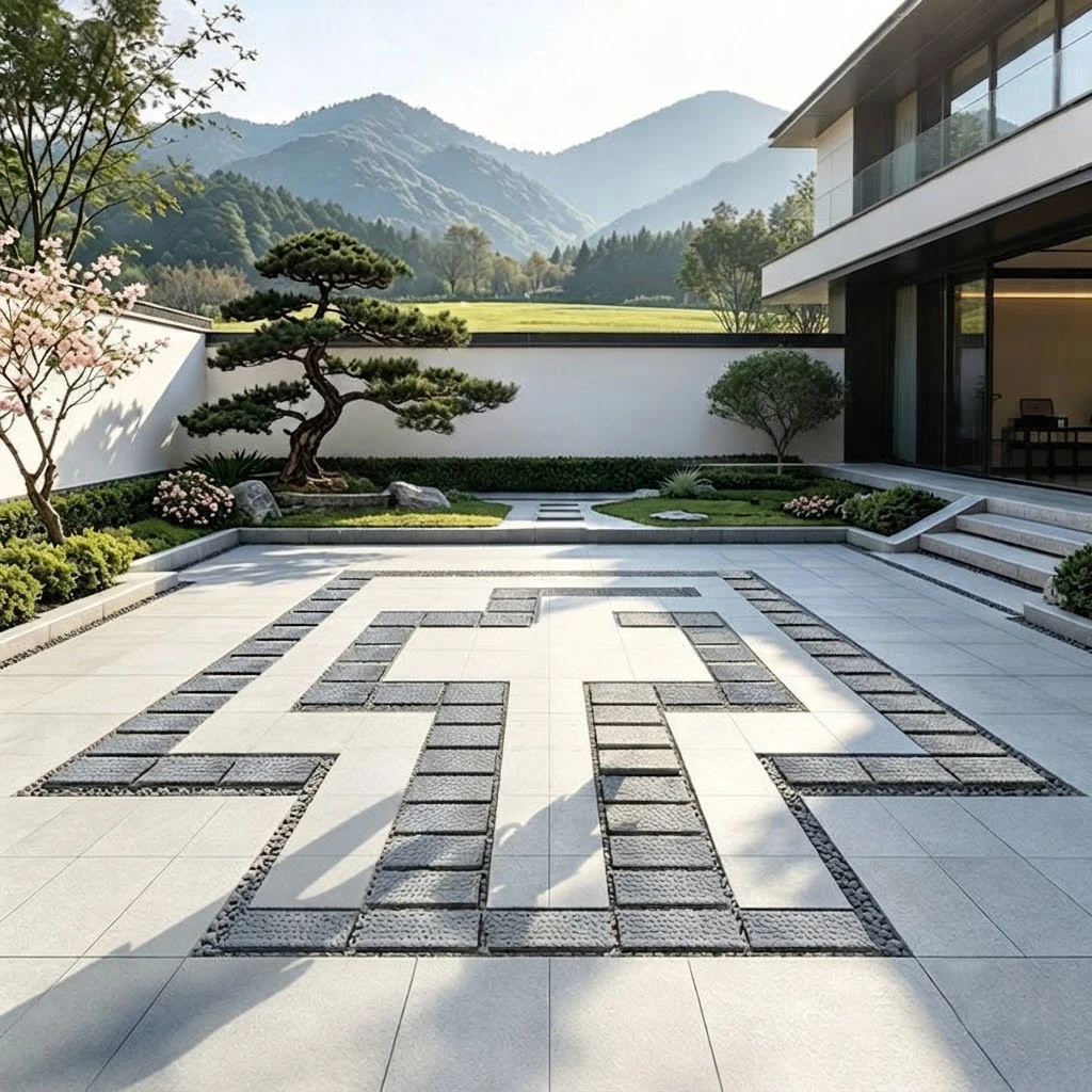 Garden path, colored floor tiles, imitation pebbles, small bricks, cement prefabricated parts, plastic molds