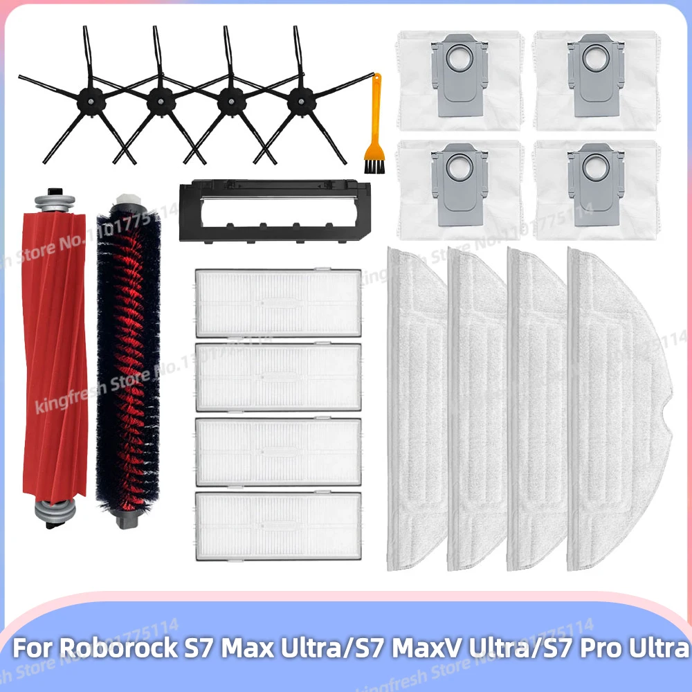 Fit For Roborock S7 Max Ultra / S7 MaxV Ultra / S7 MaxV Plus / S7 Pro Ultra Parts Main Side Brush Hepa Filter Mop Cloth Dust Bag