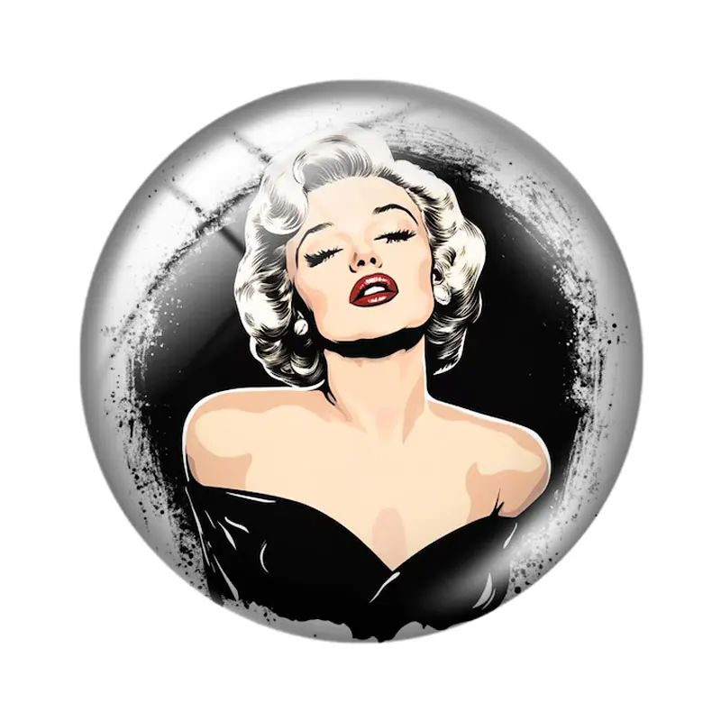 الرجعية مارلين مونرو 10 قطعة 12 مللي متر/16 مللي متر/18 مللي متر/25 مللي متر صورة مستديرة الزجاج كابوشون التجريبي شقة عودة صنع النتائج