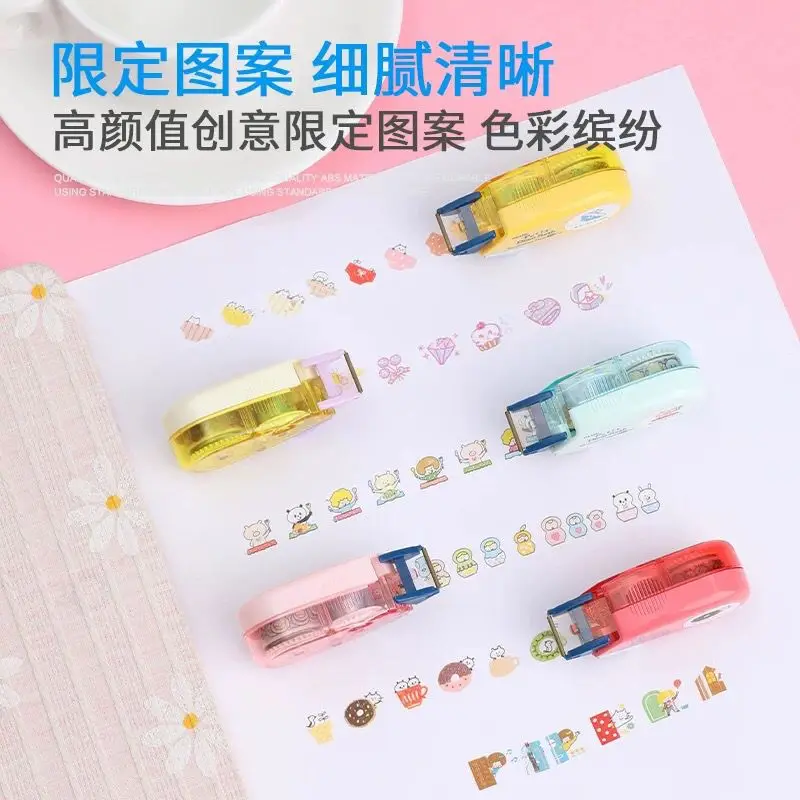 Cartoon Floral Sticker Tape Pen Notebook Diary Decoration Funny Kids Stationery Correction Tape Diary Stationery School Supply