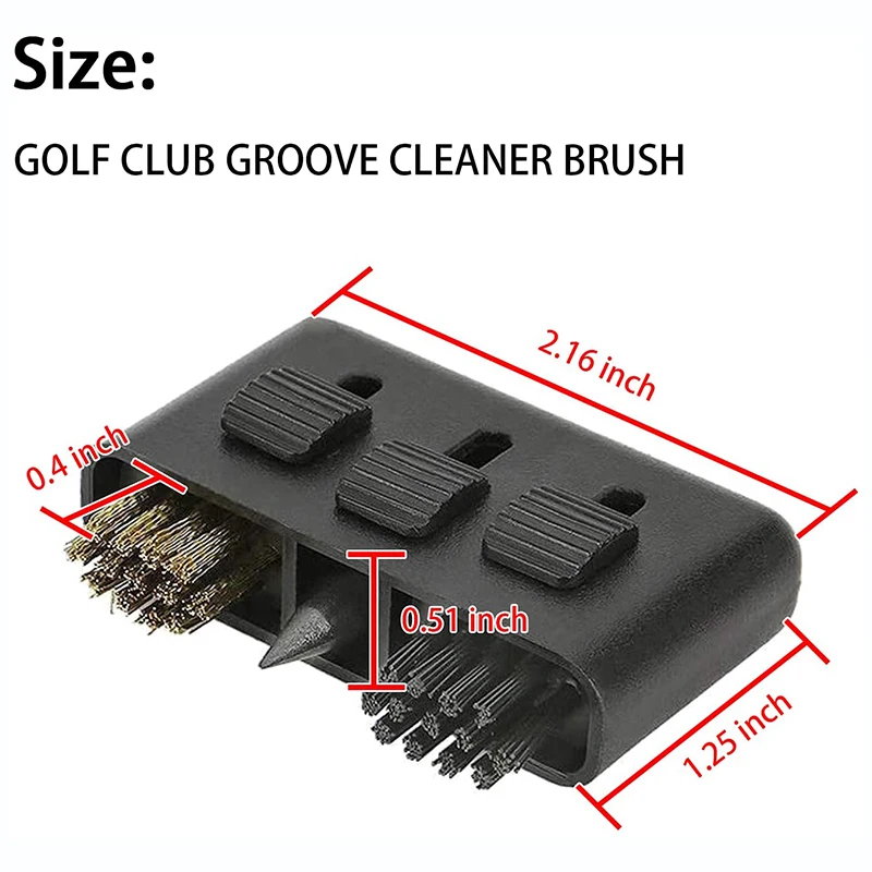 Golf Club Brush Golf Pole Putter Double Sided Groove Cleaner Cleaning Brushes Outdoor Exercise Sport Tool