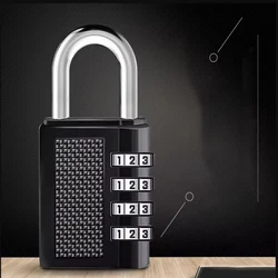 4 Digit Zinc Alloy Combination Lock Padlock Luggage Anti-theft Weatherproof Security Outdoor Gym Safely Code Door Lock Black