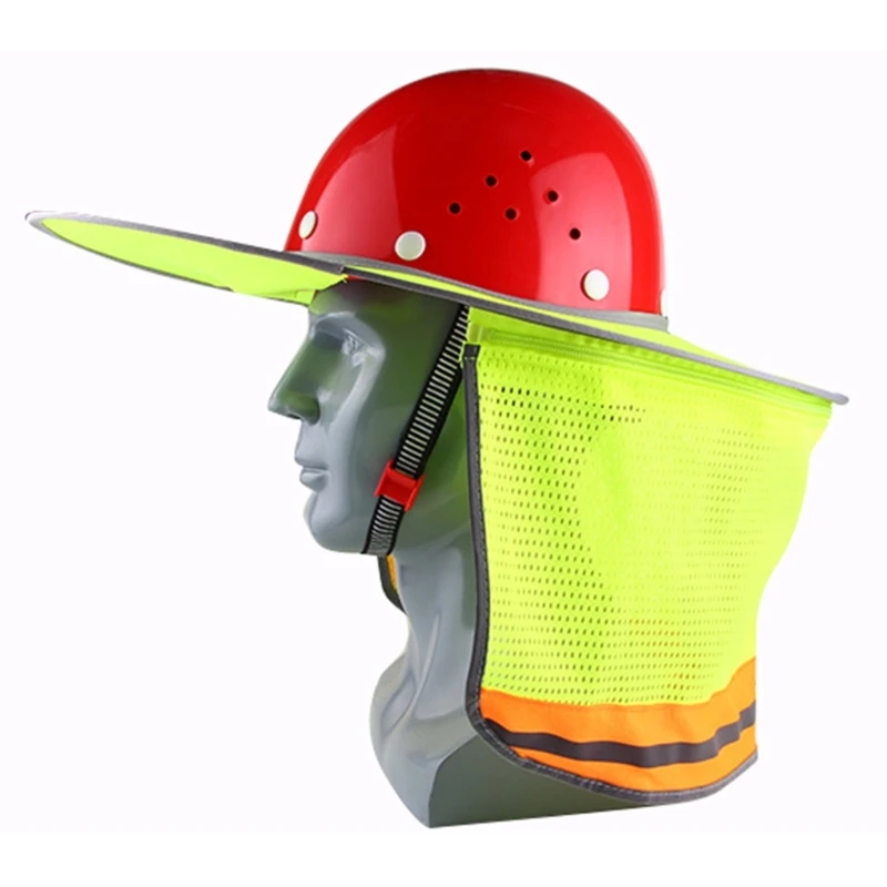 Reflective Sun Shade for Construction Safety Hard Hat (Hard Hat Not Included) Neck Shield for Helmets Reflective Stripe