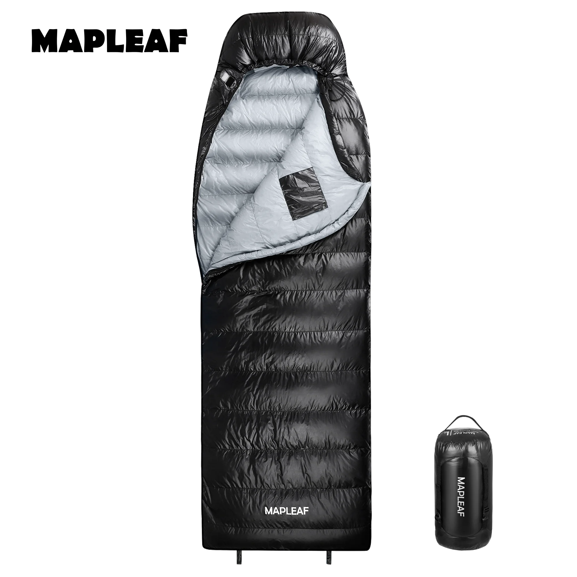 MAPLEAF Duck Down Sleeping Bag Waterproof Windproof 650FP Warm Winter Sleeping Bag Cold Weather Hiking Camping Sleeping Bag