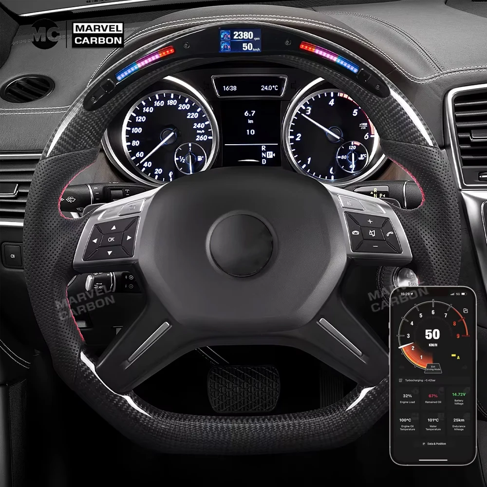 

100% НАСТОЯЩЕЕ УГАРНОЕ ВОЛОКОНОЕ КОЛЕСО С РУЛЕВОМ, СОВМЕСТИМ для Benz