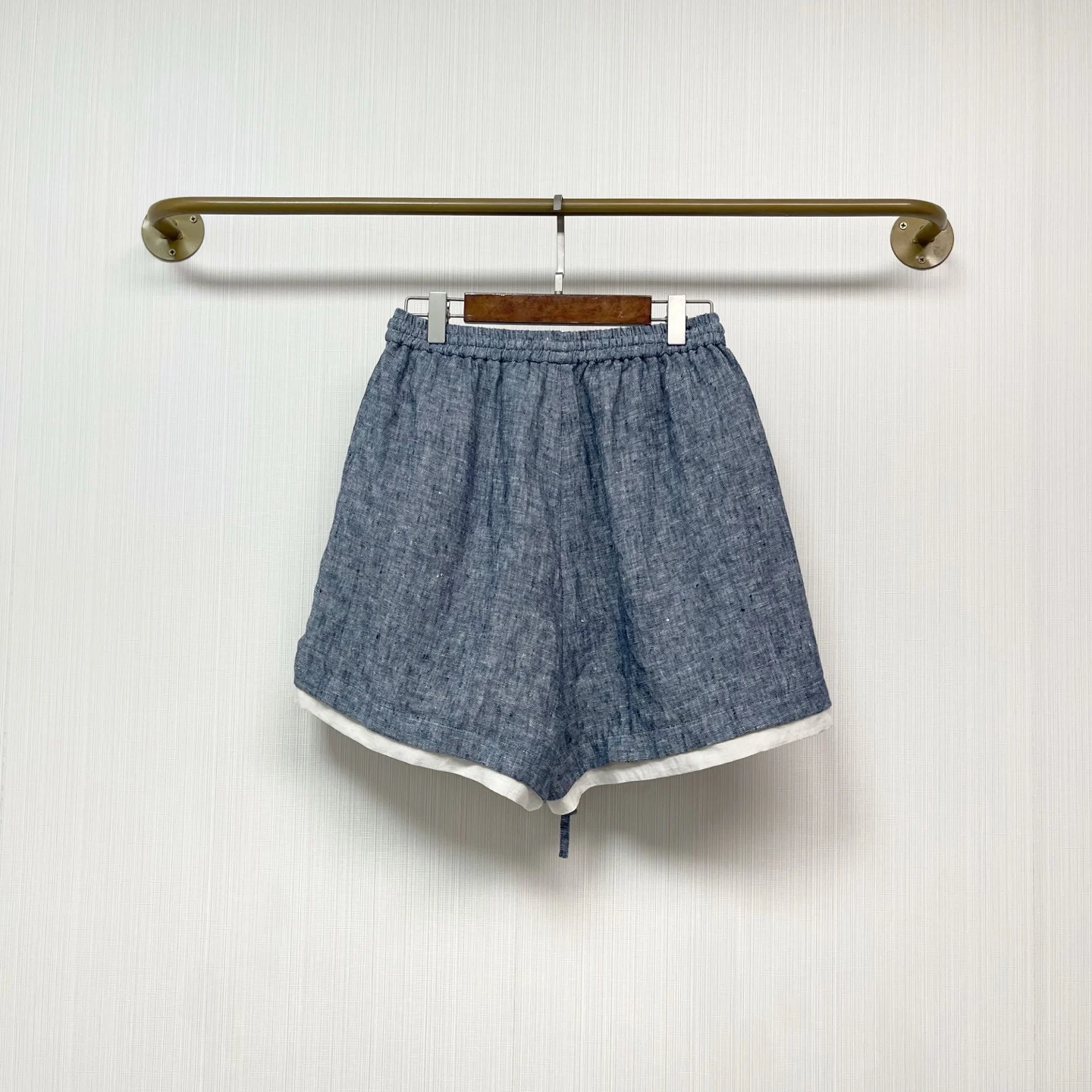 

25 Summer New Gray Drawstring White Fake Two-piece Loose and Comfortable Sports Style Shorts