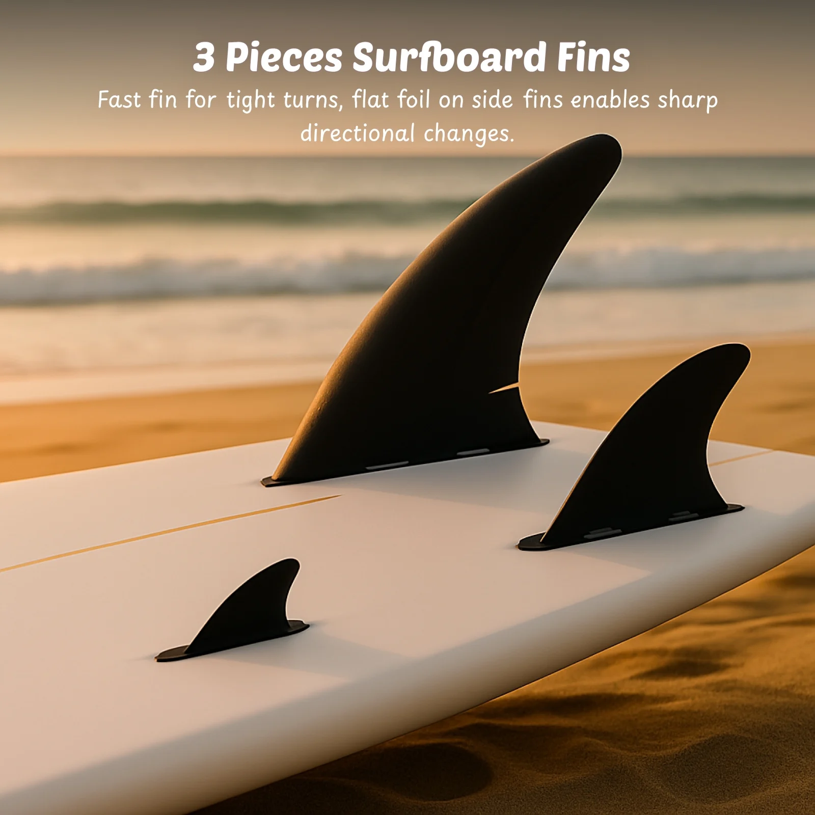 3Pcs PVC Surfboard Surf Fins Set Stand Up/Paddle/Inflatable Board Surfboard Central Fin for Outdoor Water Sports