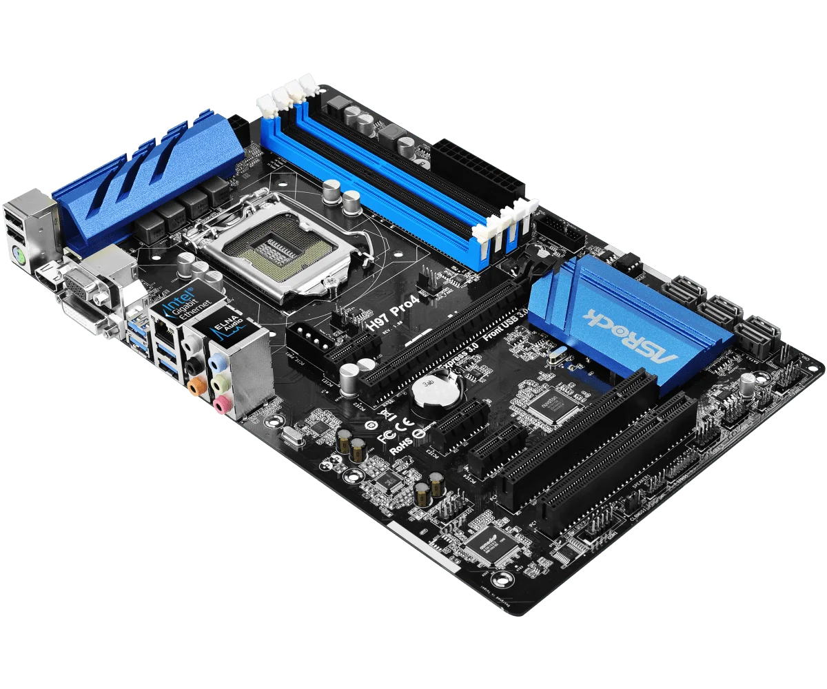 Imagem -04 - Placa-mãe Asrock-h97 Pro Lga 1150 Ddr3 32gb Usb 3.1 Suporta I54590 I5-4430 I7-4790 I3-4170 I3-4130 G1850 Atx