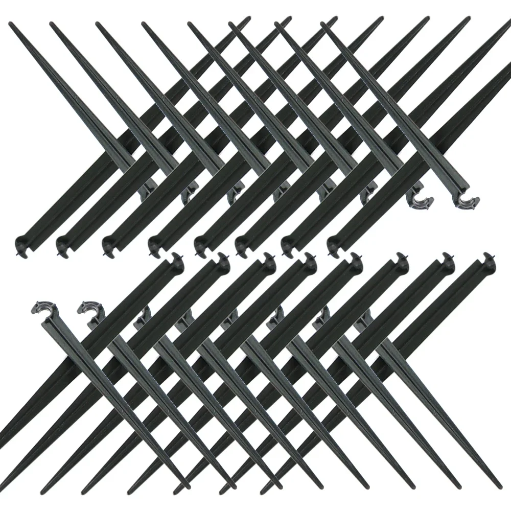 50/100 pièces 11cm 1/4 "Support de tuyau d'irrigation goutte à goutte Support piquets type C tiges fixes Support pour jardin 4/7mm tuyau d'arrosage