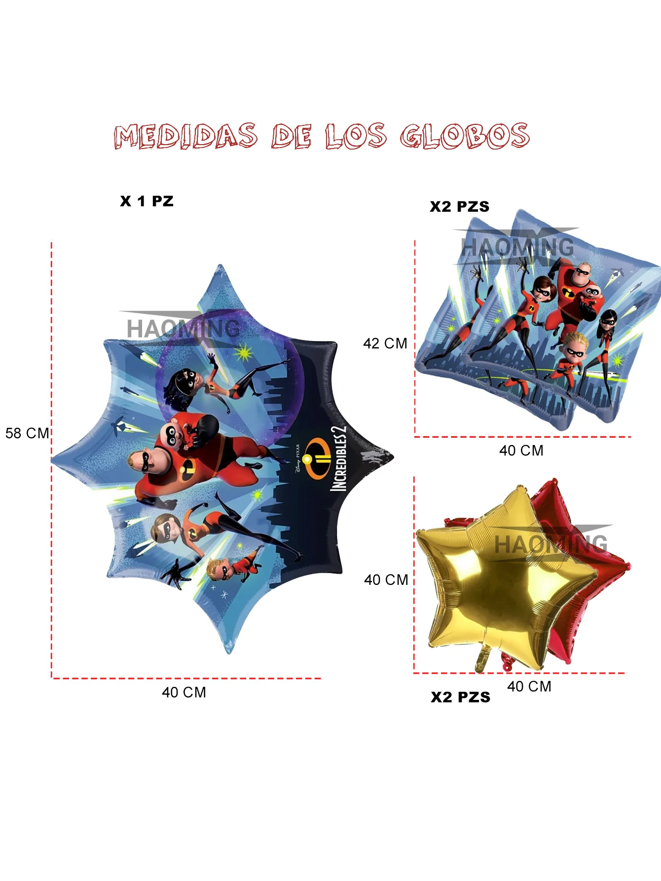 Incredible metal balloons party Superheroes Kit 5 balloons decorative birthday party