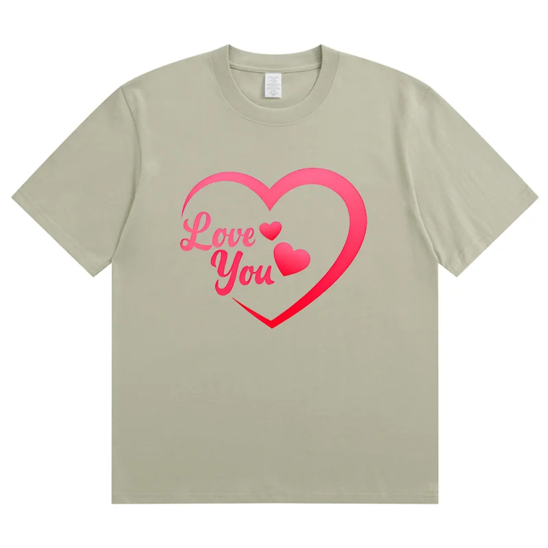 Summer New Love You Heart Shape Fashion Sports Women's T-Shirt Harajuku Graphic Clothing Women's Top,Drop Ship