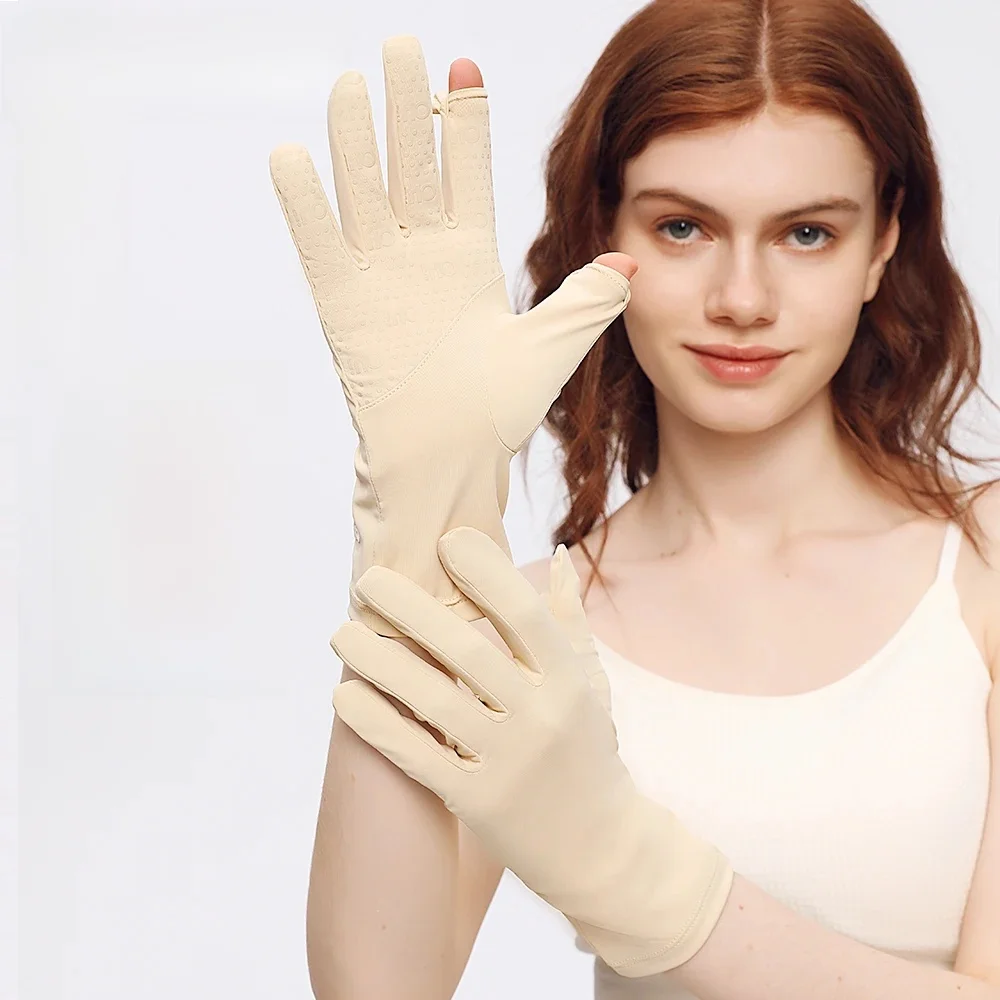 AliExpress OhSunny Spring Summer Breathable Sun Protection UPF50+ CoolChill Fabric Hand Protector Half Finger Gloves For Driving Cycling