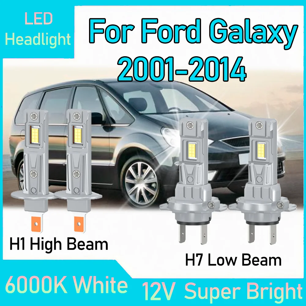 

H7 H1 Automotive Headlights High Low Beam LED Headlights 6000K Turbo Lights 12V High Power 20000LM For Ford Galaxy 2001-2014