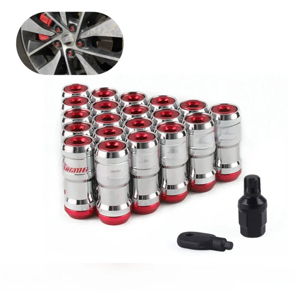 Nakrętki blokujące Volk Racing Concealed Heptagon Formula Steel Wheels, nakrętki typu acorn, zamknięte, M12x1.25 M12x1.5, Burning Blue, 20 sztuk/zestaw — zdjęcie 2
