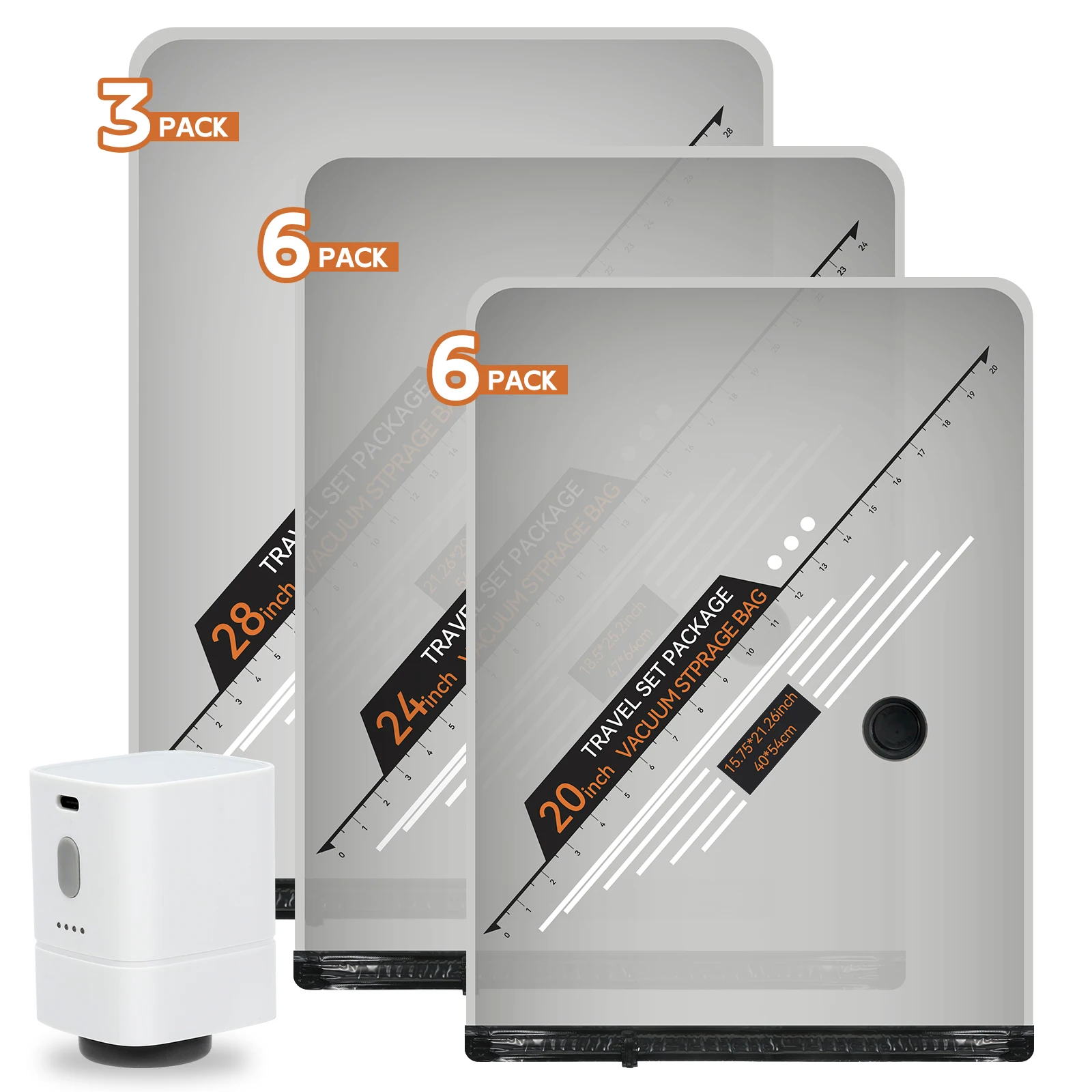 

15 Pack Carry-on Size Compression Packing Bags for Luggage And Suitcase Space Saving Vacuum Bags for Clothes Travel Organization