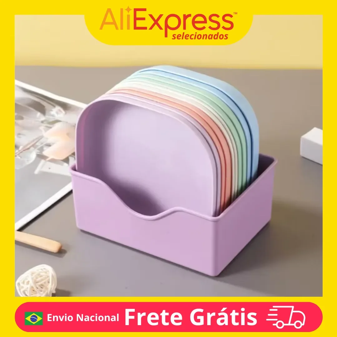 Kit 10 Plates Plastic Reusable Resistant Pet Bowl Dessert Dinner Kitchen Party Barbecue Durable Child Snack