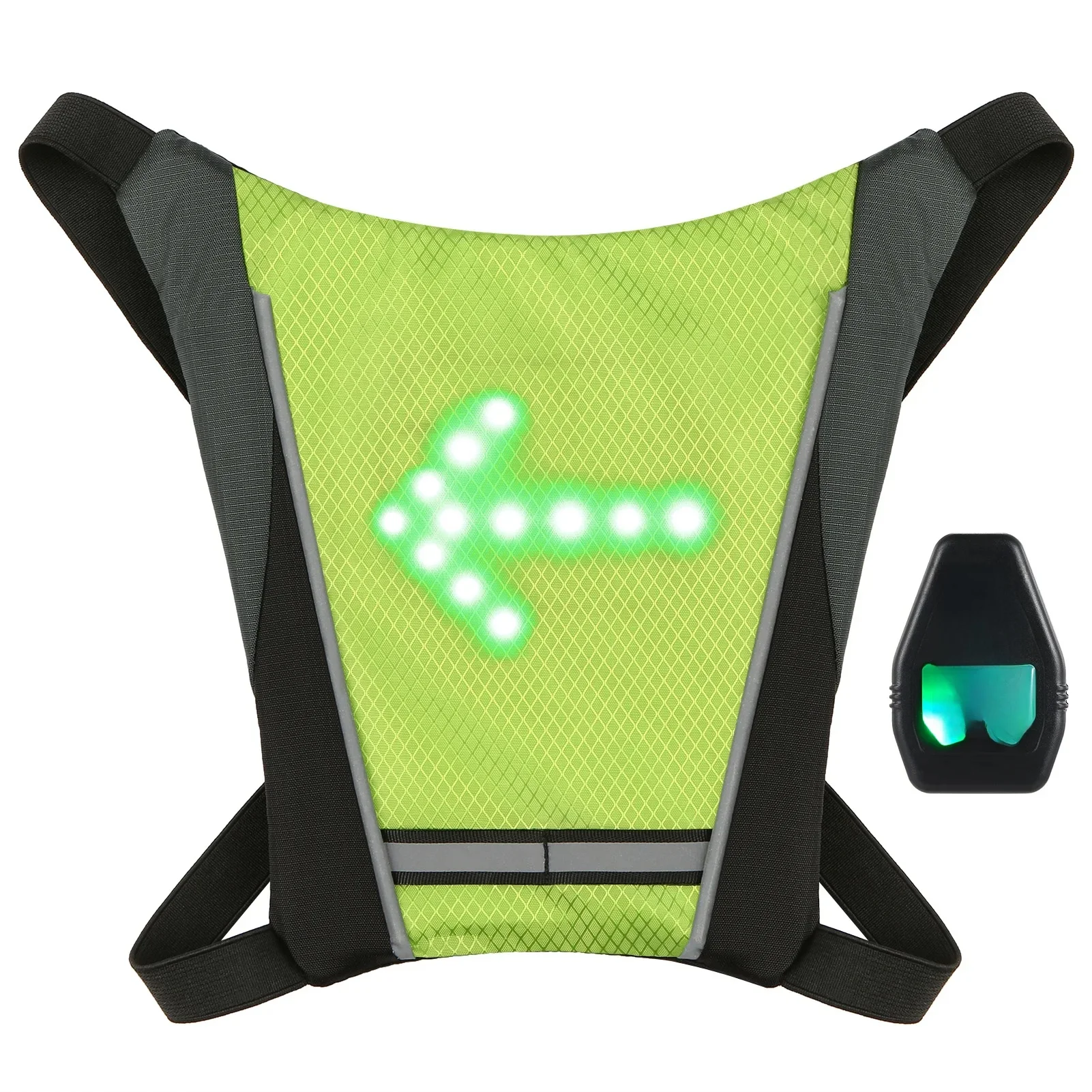 AliExpress NONE LED Turn Signal Bike Pack USB Rechargeable Reflective Backpack Remote Control LED Backpack Direction Indicator Safe Sports Vest