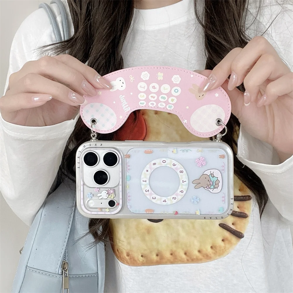 

Korean INS Creative Cute Phone Miffy Rabbit Bracelet Compatible with iPhone 17 Pro Max/15 Pro Max/16 Pro Anti Drop Design