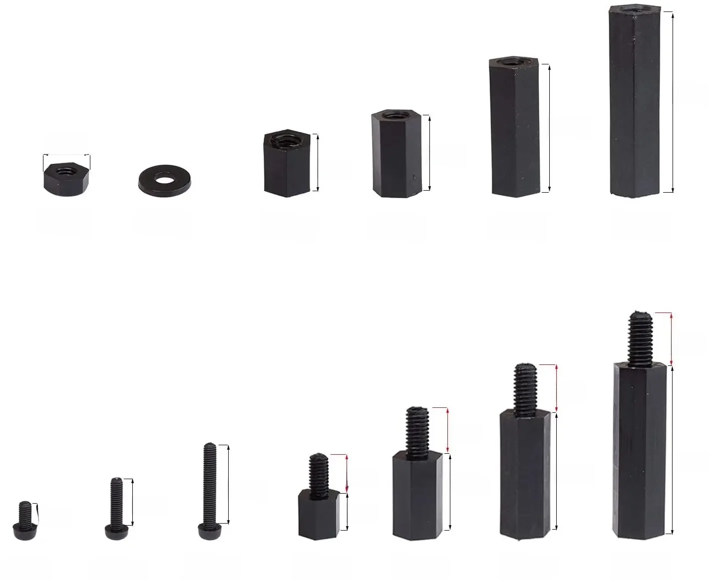 320 stücke m2 m3 m4 männlich weiblich Sechs kant Nylon Abstands halter Abstands schraube Gewinde Säule Platine Motherboard Abstands halter Kunststoff Abstand Schrauben Muttern