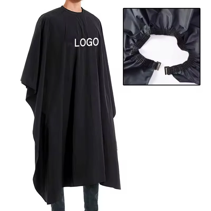 Logo personnalisé barbier Cape maquillage tablier imperméable coupe de cheveux tablier teinture pour cheveux Cape coupe cheveux Cape pour Salon de coiffure cheveux 140*160 cm