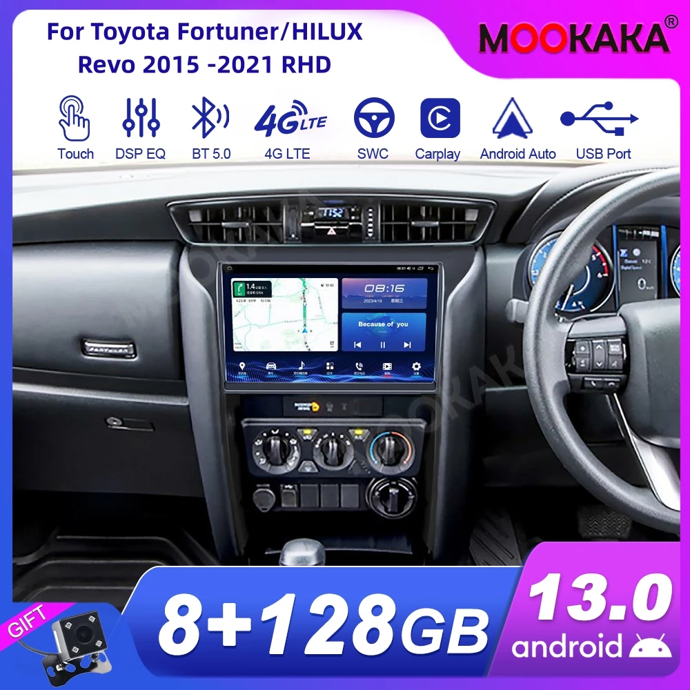 For Toyota Fortuner/HILUX Revo 2015 -2021 RHD Android Car Radio 2Din Stereo Receiver Autoradio Multimedia Player GPS Navi Head