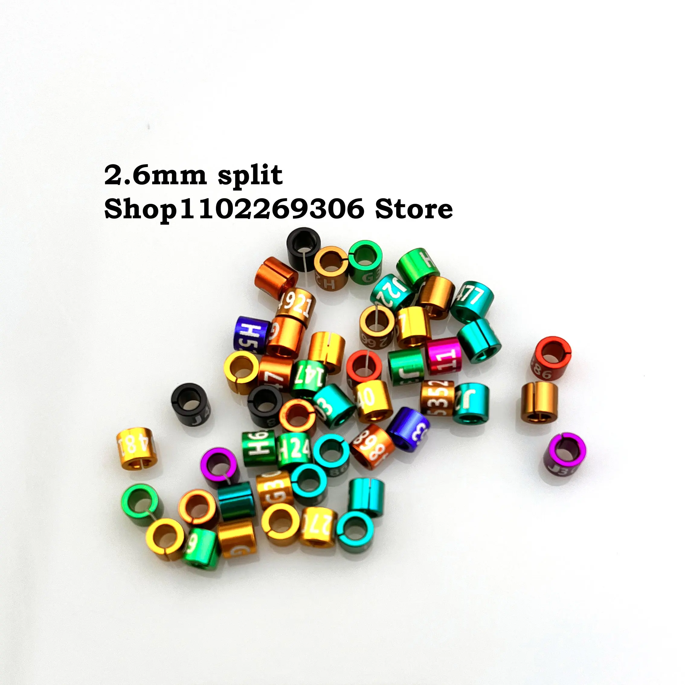 Split Finch Rings, Aluminum Bird Leg Bands, Non-Custom, Random-Character, Color-Mixture, 25 PCs/Lot, 2.6mm