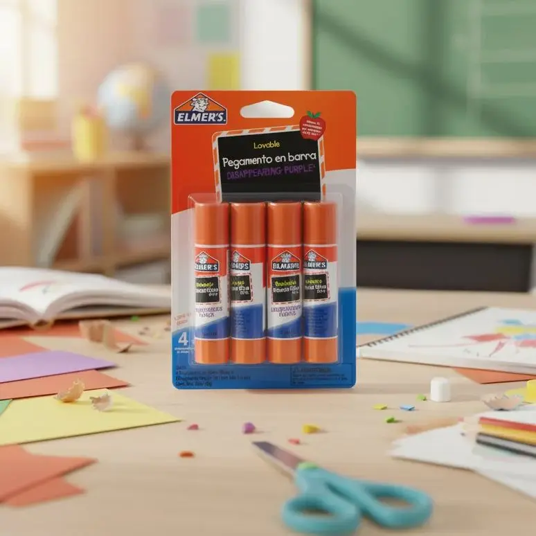 Lápiz Adhesivo Elmers 7 gr. 4 piezas,  Pegamento En Barra Elmer´S Washable School Glue 4 Piezas.