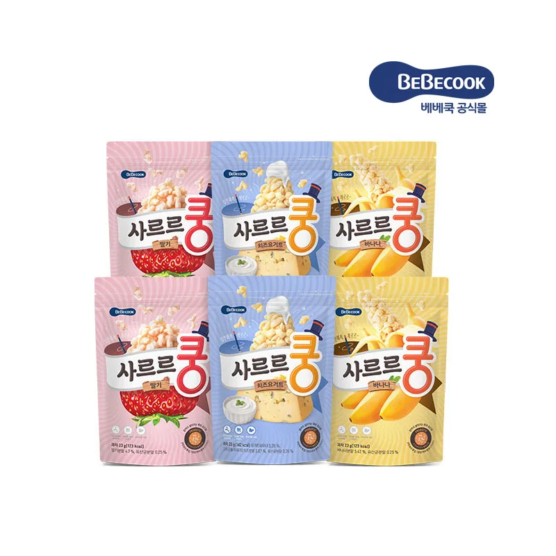 بيبيكوك (فراولة 2 + موز 2 + جبنة زبادي 2) 6 عبوات