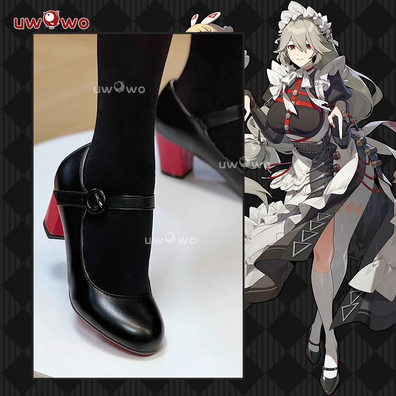 

UWOWO Alexandrina Shoes Zenless Zone Zero Cosplay /ZZZ Cosplay Alexandrina Cosplay Shoes Black Red High Heel Shoes Size 34-43