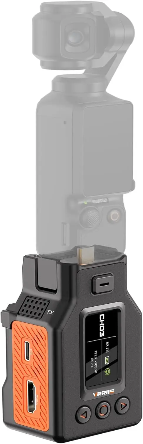 Vrriis 500m Wireless Video Transmission HDMI Extender Video Transmitter for DJI Osmo Pocket 3 Camera UVC Recording Live Streamin