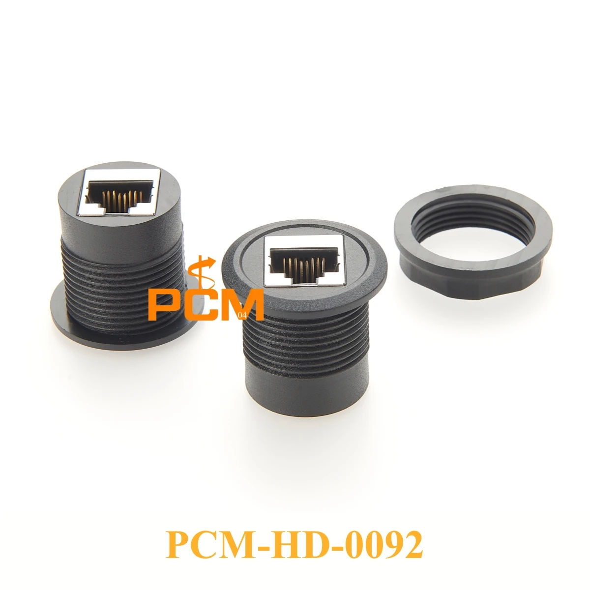 Round panel mount connector CAT6 RJ45 8P8C etherCAT female to female coupler, Compatible with Harting Har-port and Schlegel