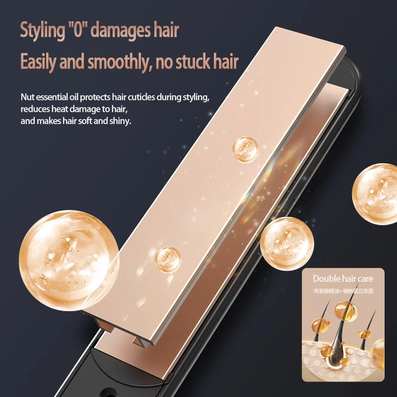 Safe Anti Scald Straightener And Curler 2-In-1 Fast Heating In 10s 3-Level Temperature Adjustment Professional Styling Tool