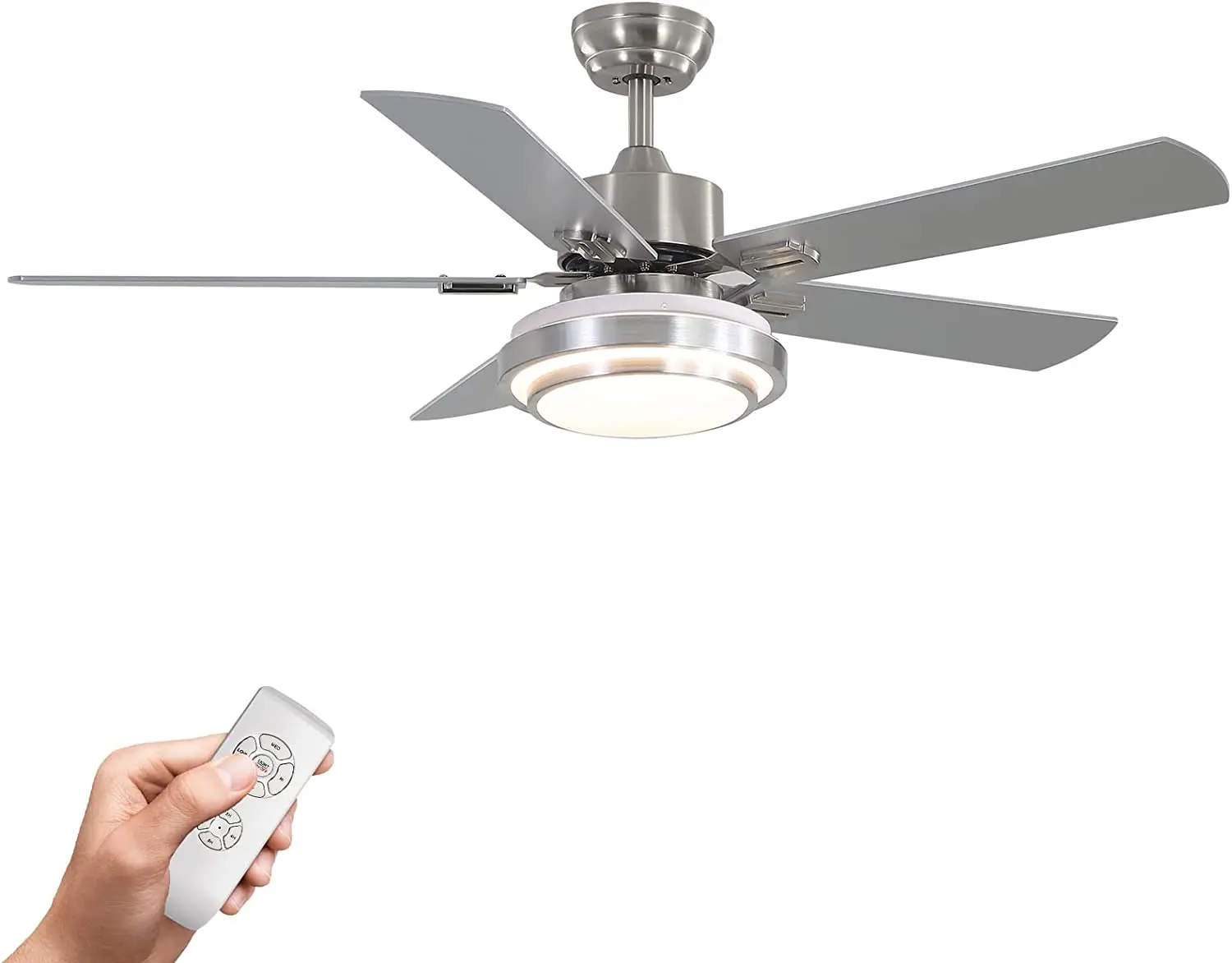 

Ceiling Fan with Lights Remote Control, 52 Inch, Brushed Nickel DC Motor For Home Ceiling Fan Lamp DC ventilador de teto