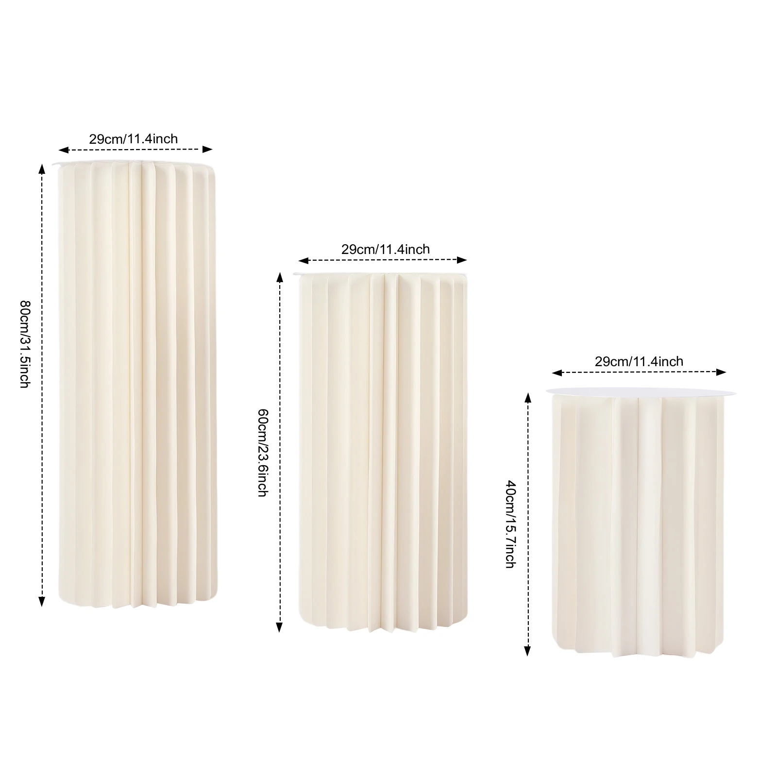 Wedding Centerpieces Cardboard Vases - Set of 3 Flower Vase Flowers Stand for Party Tables Decorations - Elegant Bulk Weddings